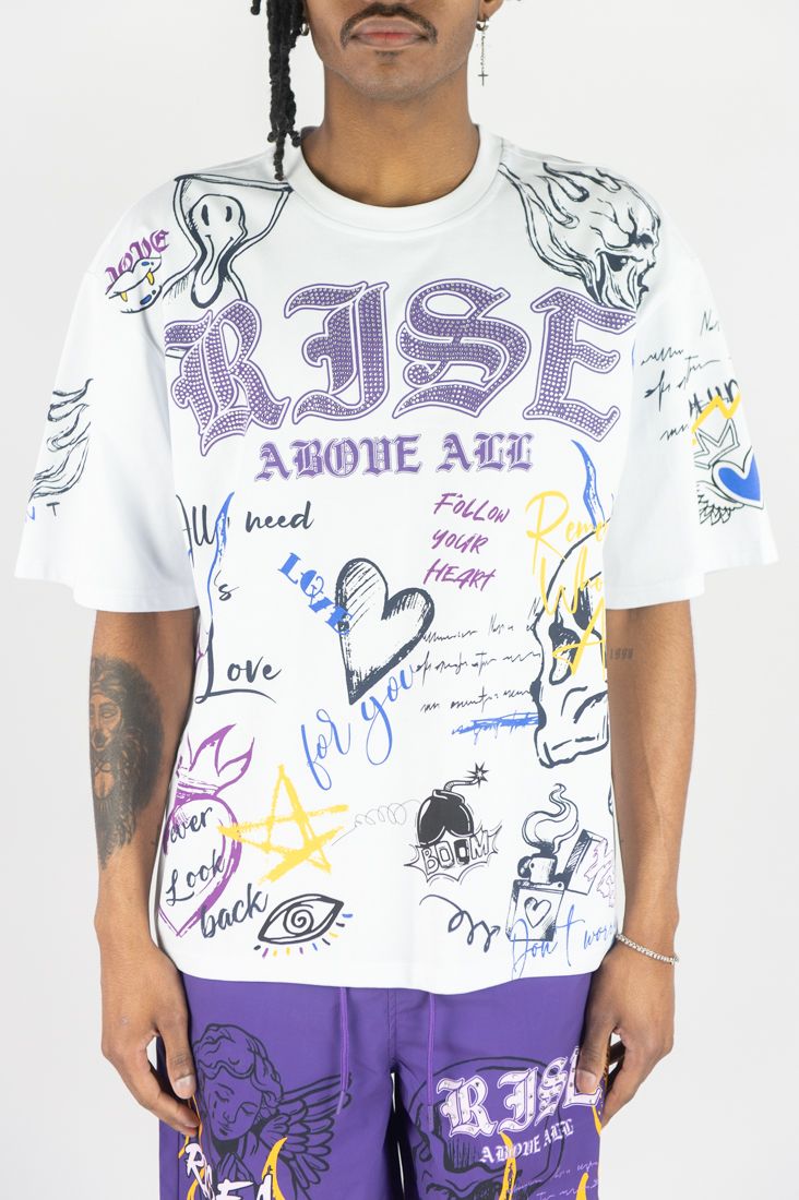 rebel minds purple rise above all aop tee