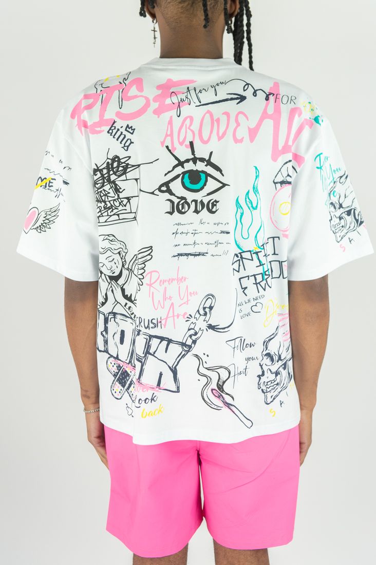rebel minds pink rise above all aop tee
