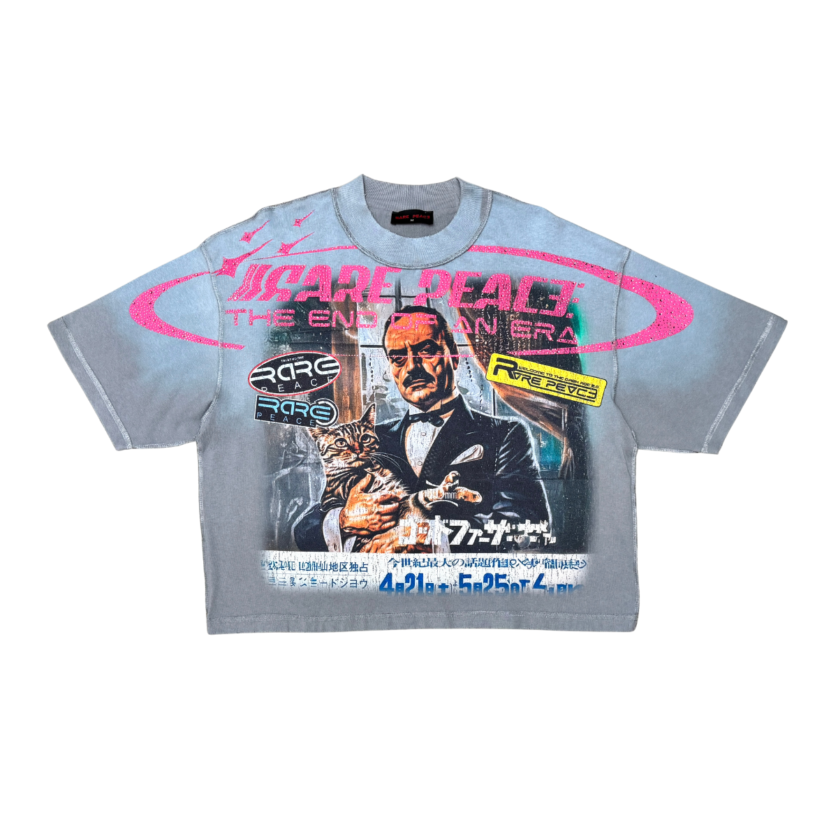 Rare Peace GODFATHER TEE W/ RHINESTONE Style. RT6005