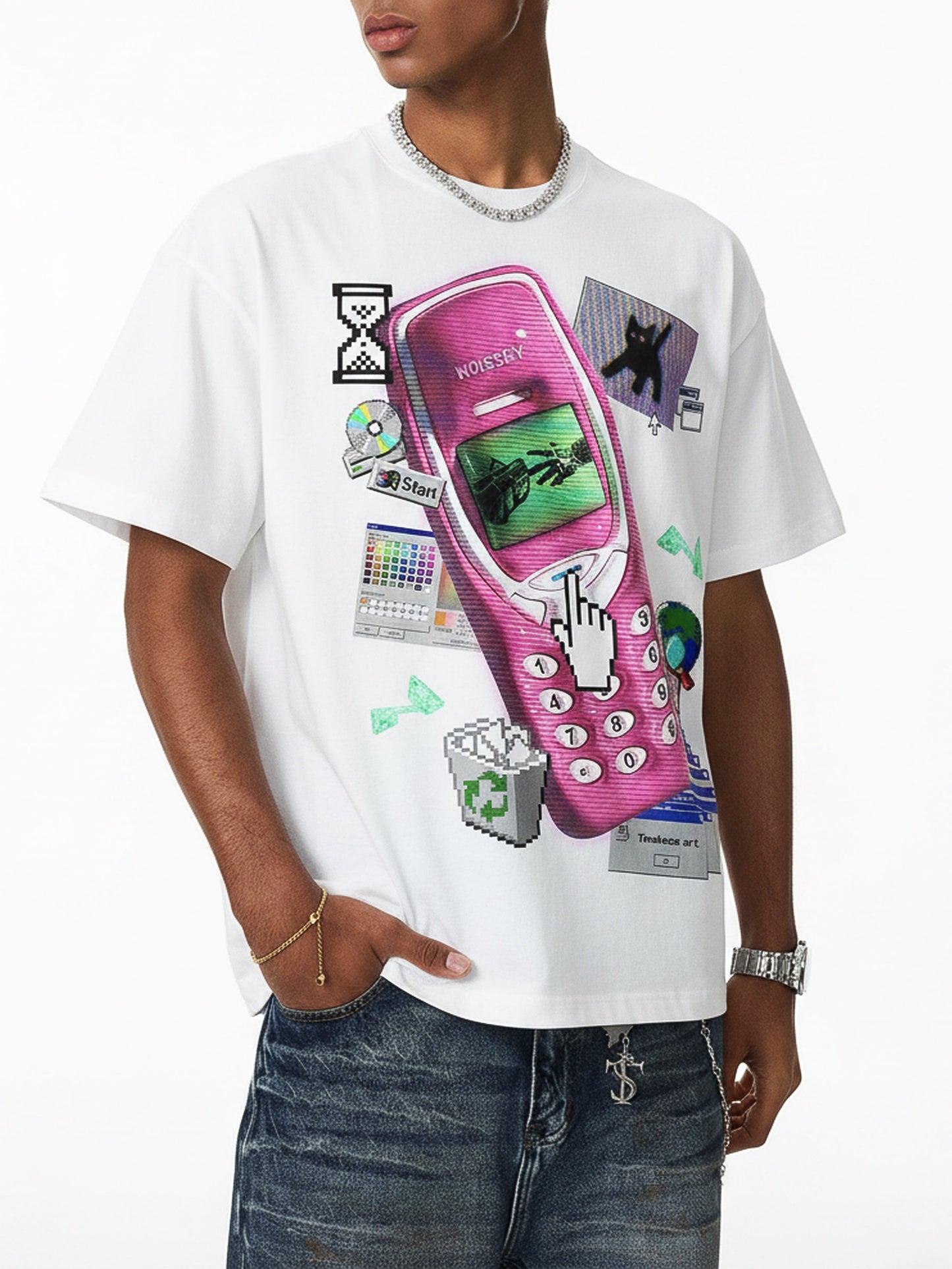 NOISSEY "Timeless Art" Boxy Oversized Heavyweight Tee - White
