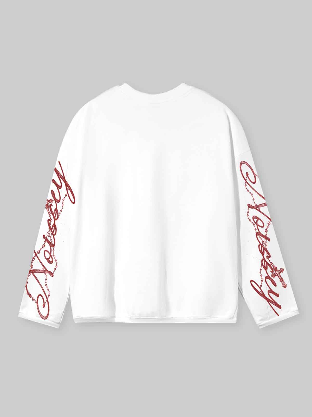 NOISSEY "True Love" Diamond Grillz & Cross Lips Graphic Long Sleeve Tee