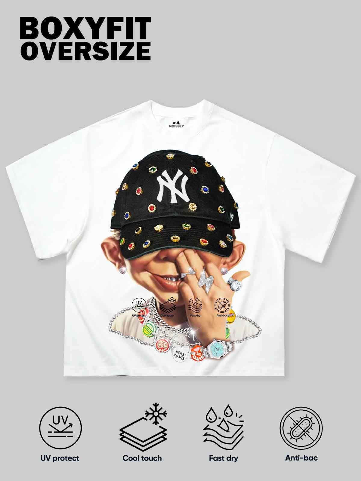 Boxy Oversized T-shirt "Bad Boy Trendy Hip-Hop Personalized Print"