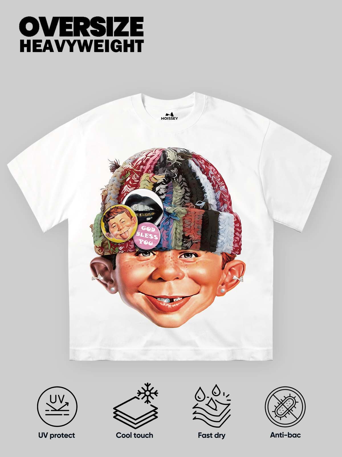 Bad Boy with Knit Cap Print T-shirt