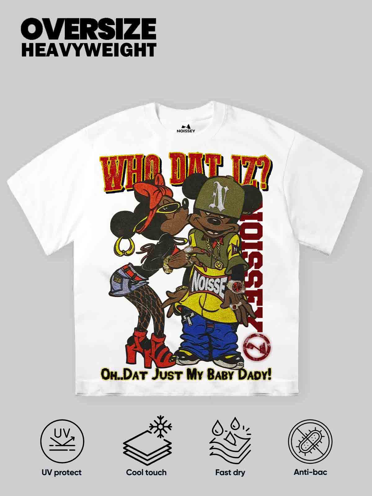 Who dat iz? Street Cartoon Character Print T-shirt