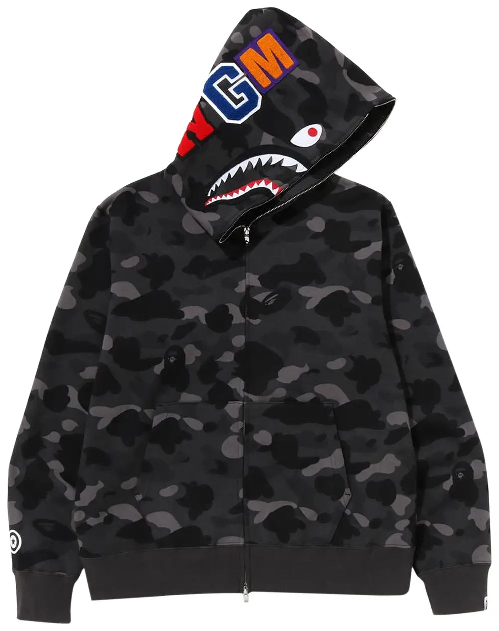 Bape zip-up hoodie black and grey