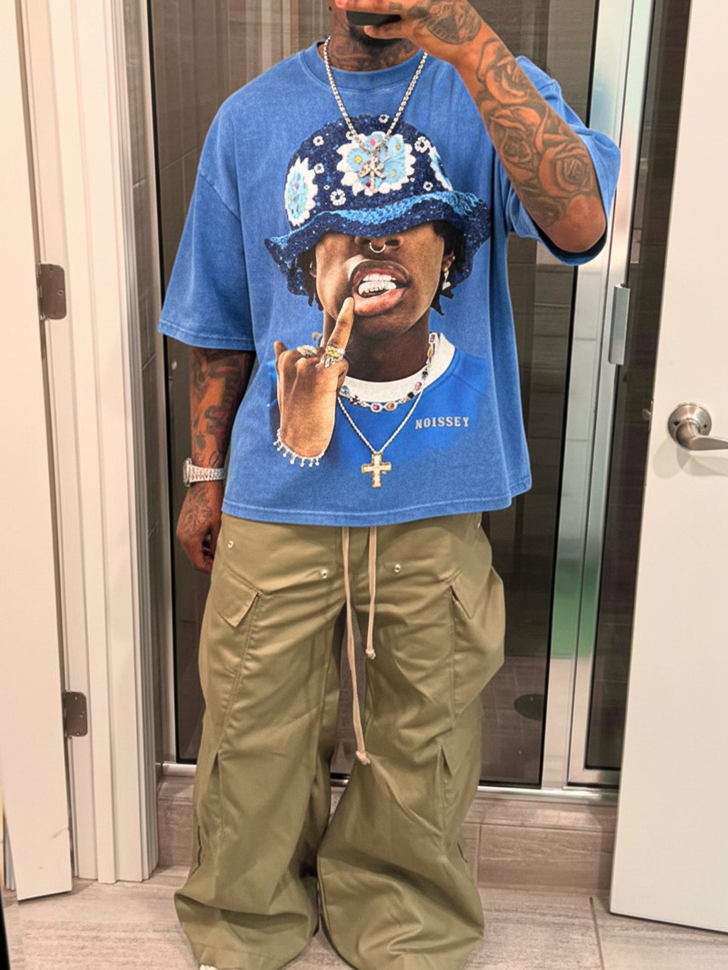 NOISSEY "Street Icon" Blue Tee - Vintage Graphic T-Shirt