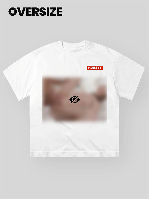 "Do Not Watch" Personality Printed black&white T-Shirt