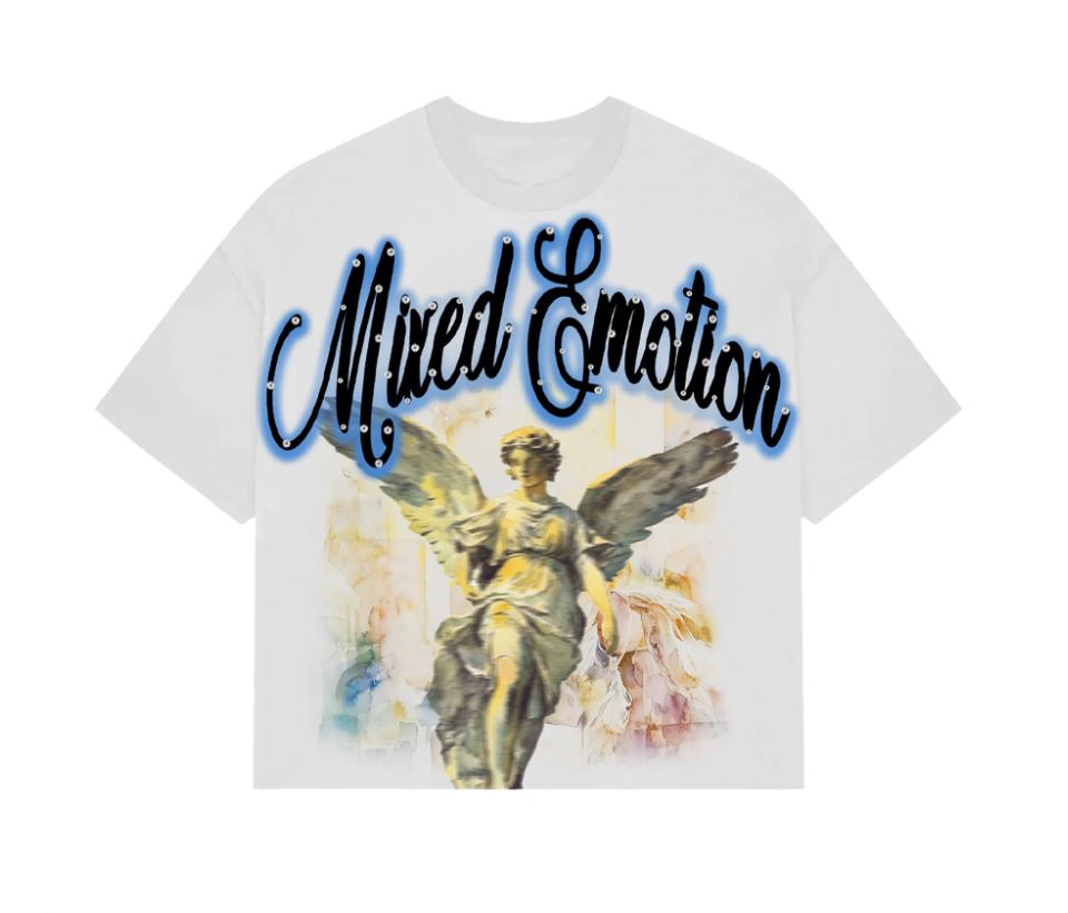 Mixed Emotions Blue “Rhinestone” Cropped Shirt