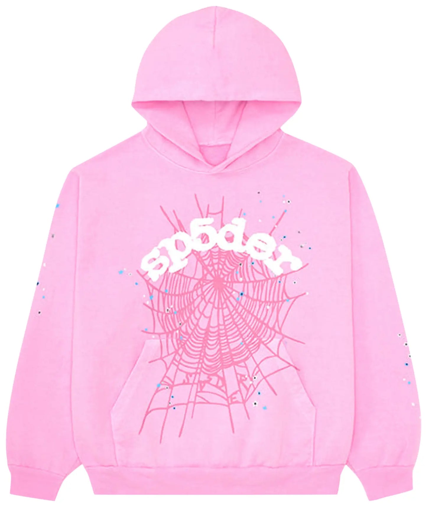 Sp5der Hoodie Light Pink White Logo