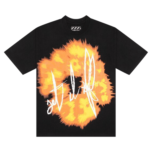 Denim Tears offset tears T-shirt Black Big Flowers