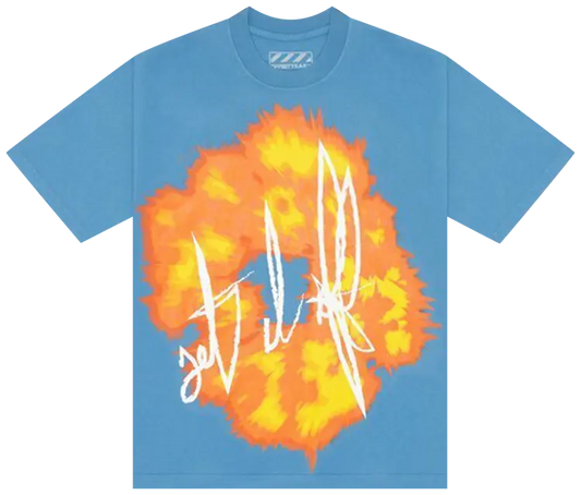 Denim Tears offset tears T-shirt Blue Big Flower