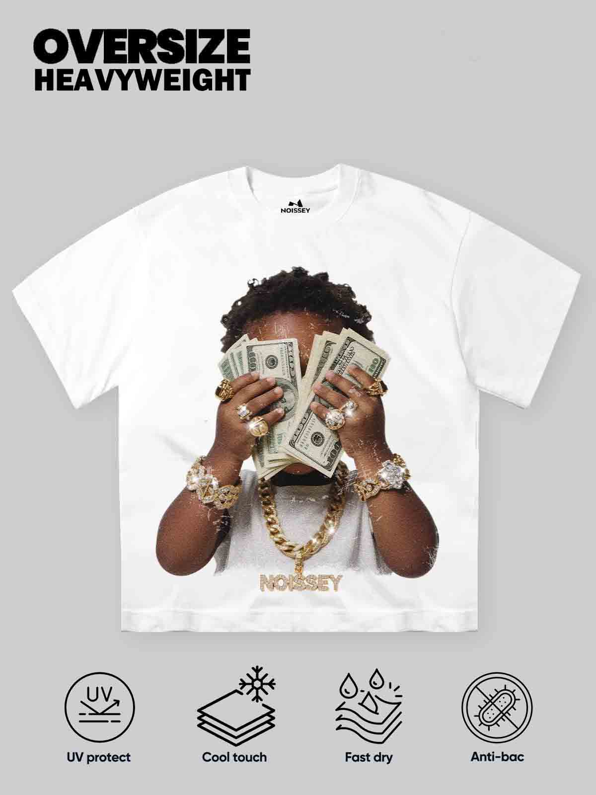 High Quality Wealthy Baby Vintage Print heavyweight T-shirt