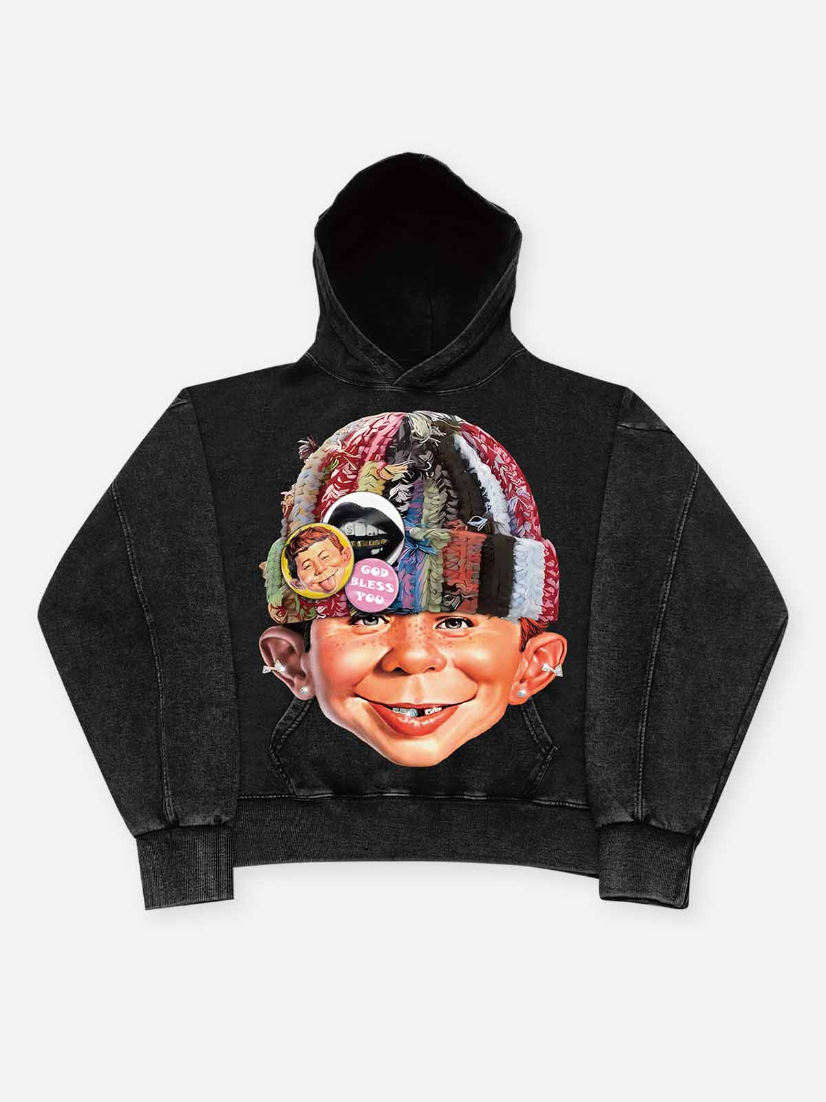 Bad Boy with Knit Cap Print Hoodie