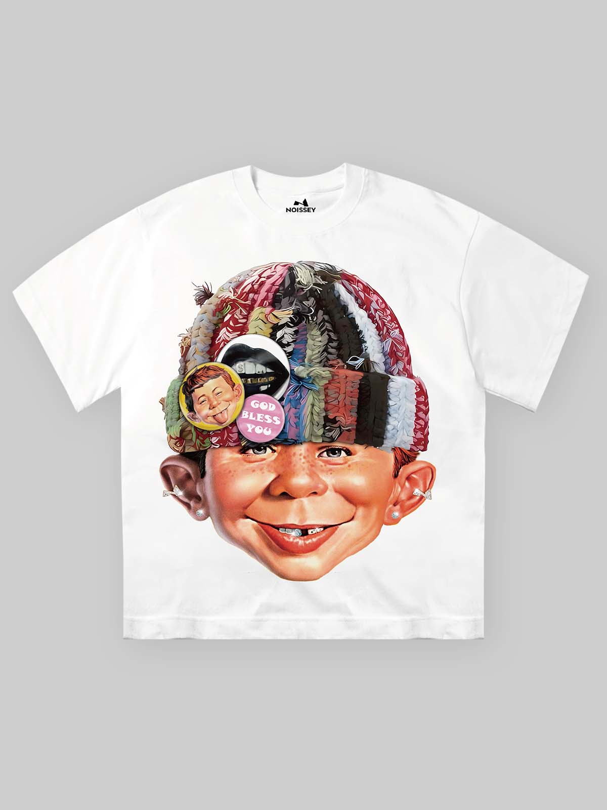 Bad Boy with Knit Cap Print T-shirt