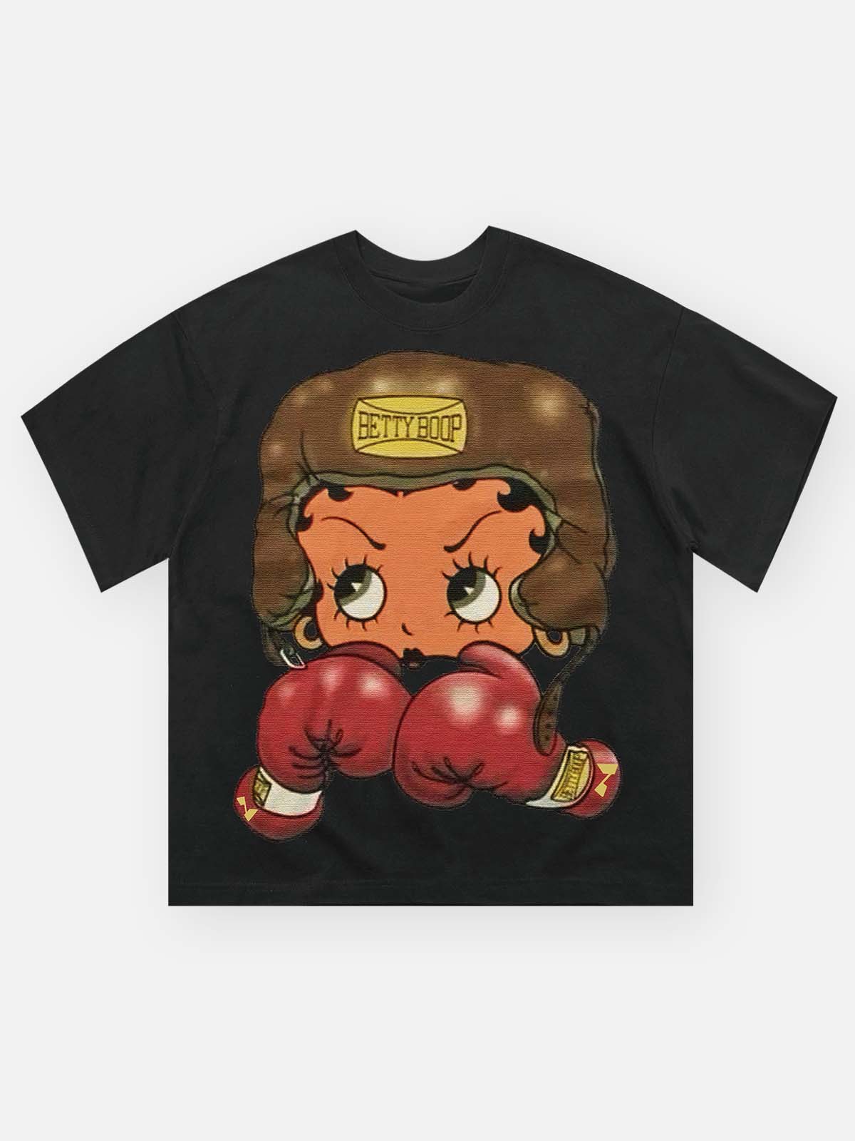 Cartoon girl  Boxing Print T-shirt