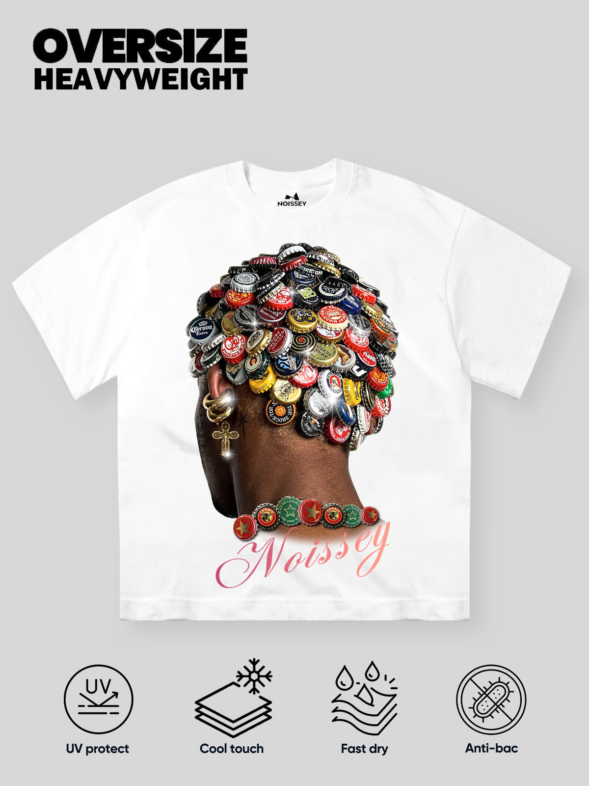 High quality Wild bottle top head print 310g T-shirt