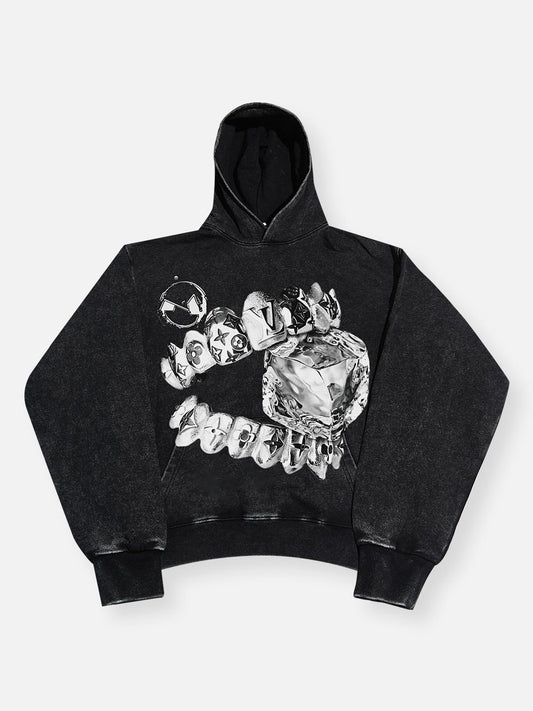 High Quality Liquid Metal Teeth and Ice Cube Art Print 425g Hoodie