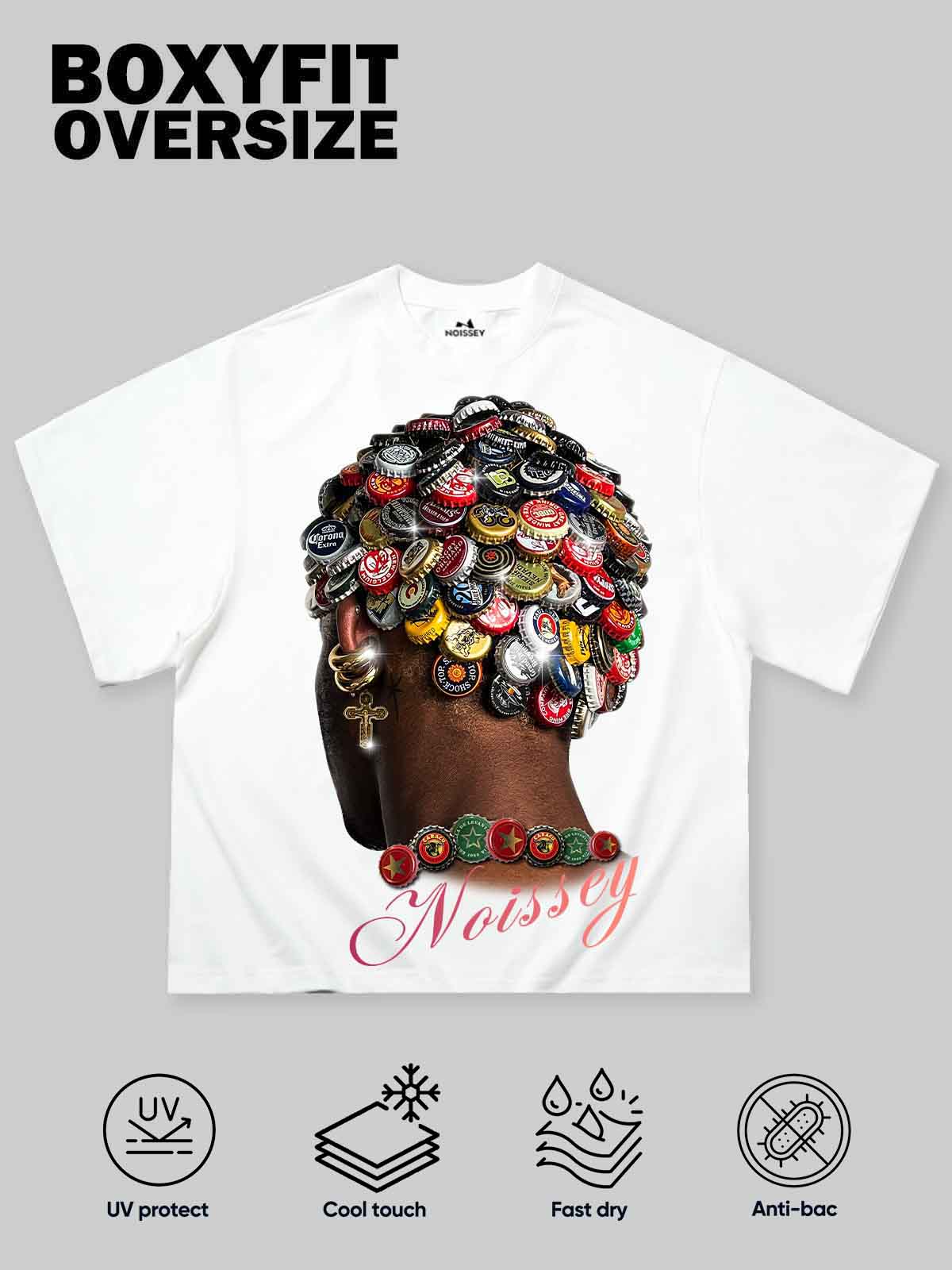 Boxy Oversized T-shirt Wild Bottle Top Head Print