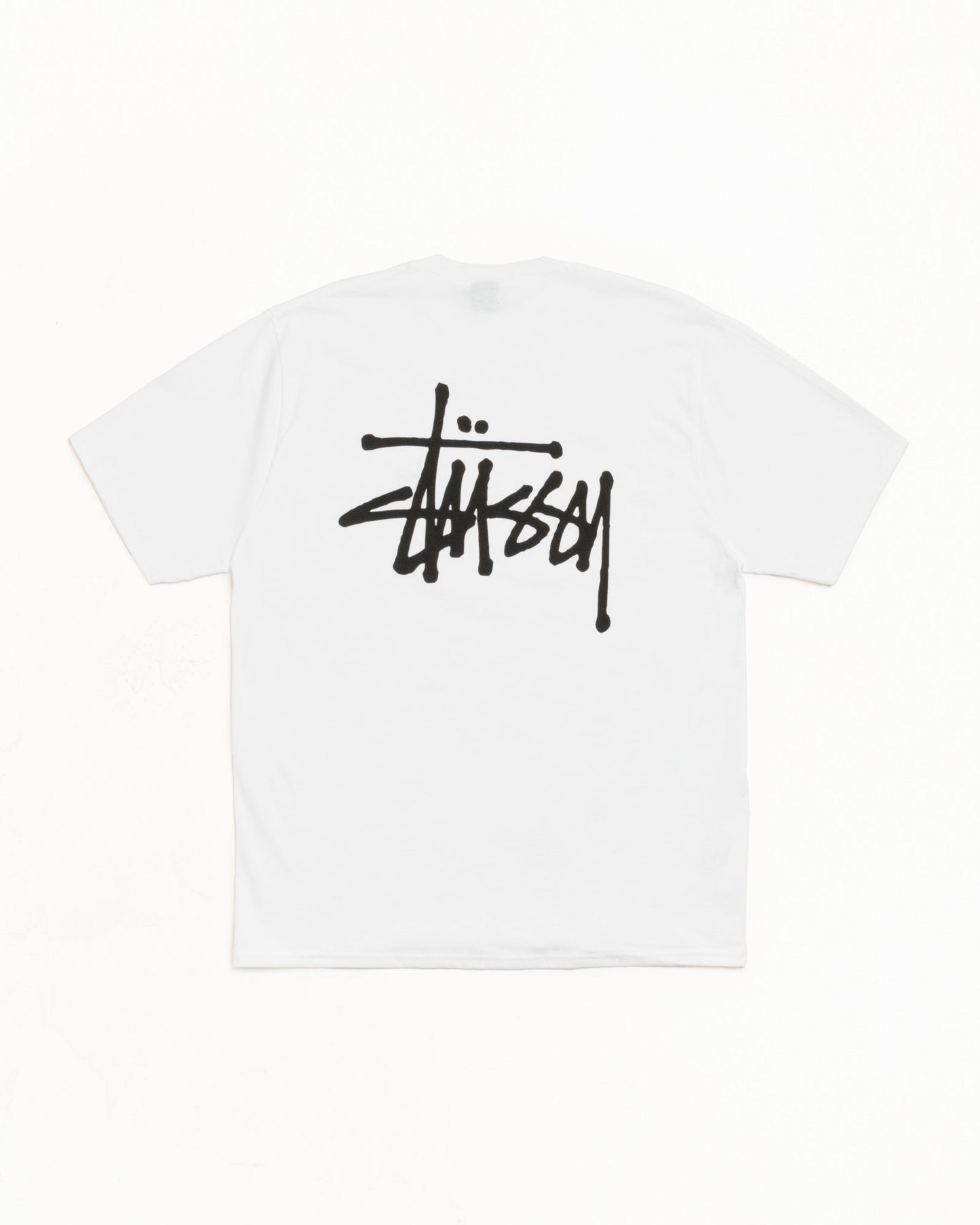 Basic Stussy Tee Mens Short Sleeve In White | hero:main:collection:new-arrivals,shirts,tops-shirts,all,tees,outerwear,denim,knits,accessories,sunglasses,hoodies,sweats,mens-hoodies-sweatshirts,shorts,pants,bottoms