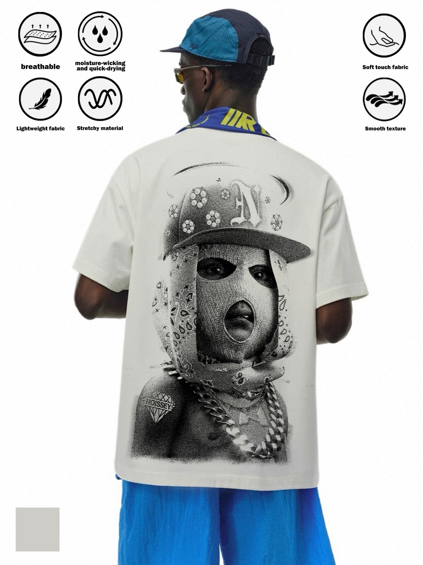 Quick-dry Sports T-shirt with Balaclava Baby Double-sided Vintage Print