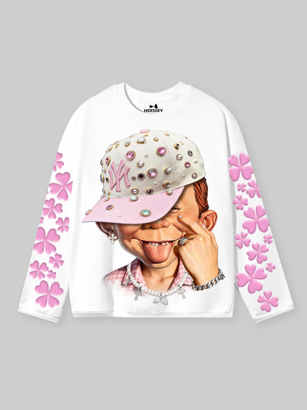NOISSEY "Lucky Clover Kid" Graphic Long Sleeve - Heavyweight Studio White