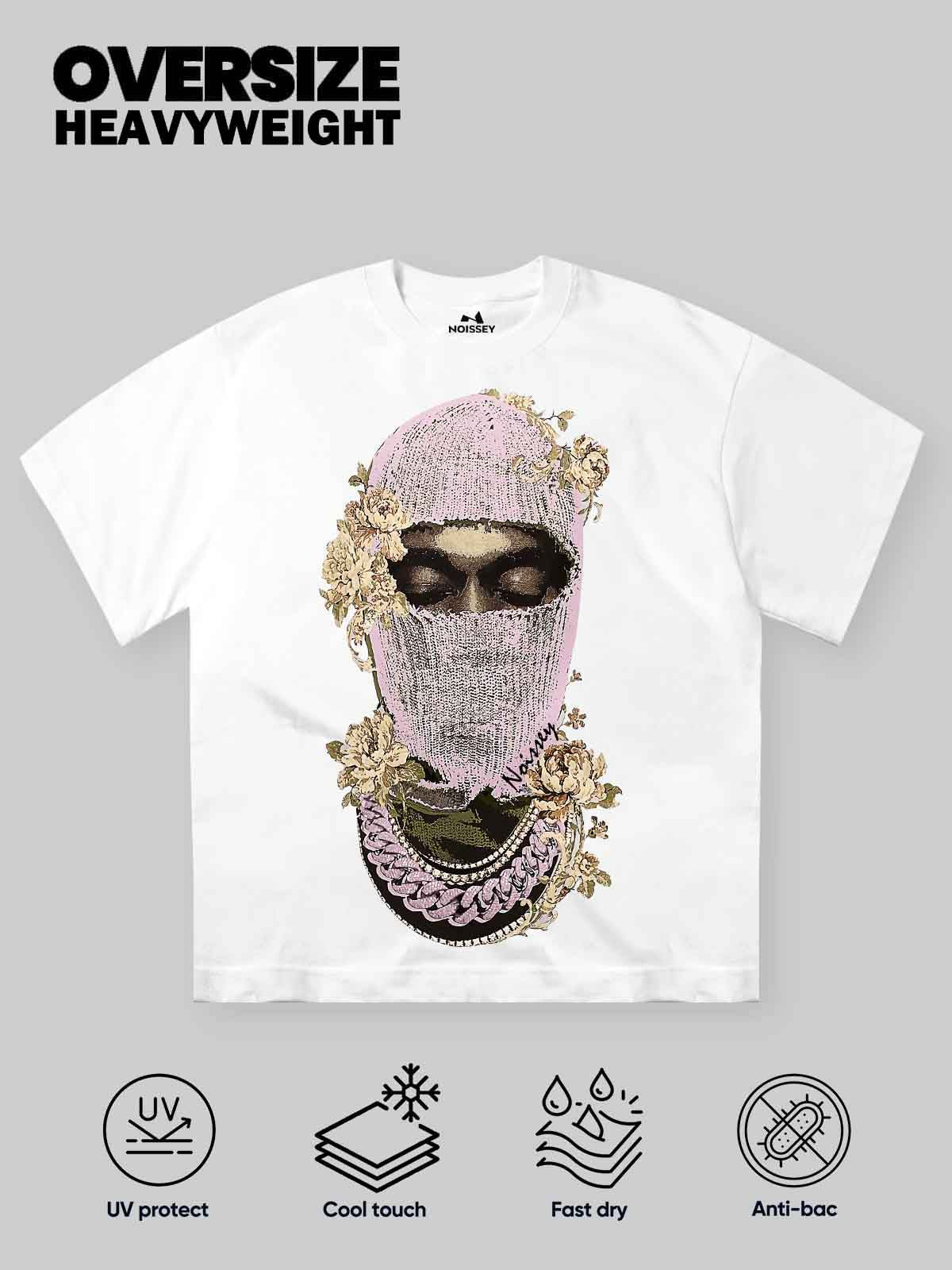 Vintage Knit Balaclava Print T-shirt
