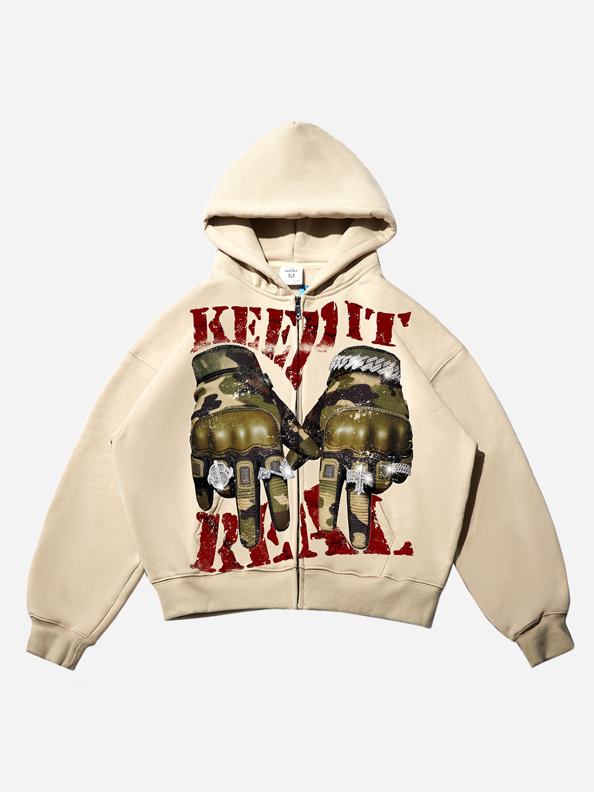 Keep it Real Military Camouflage Hand Gesture Hoodie