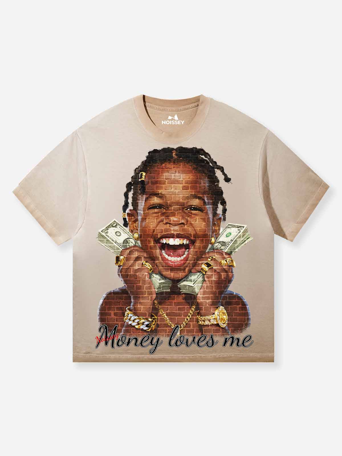"Money Loves Me" Kids' Washed Print T-shirt