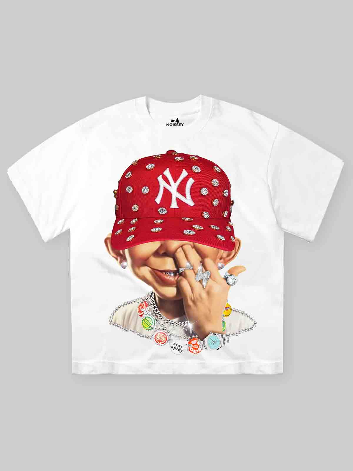 Bad Boy Red Diamond Snapback Print T-Shirt