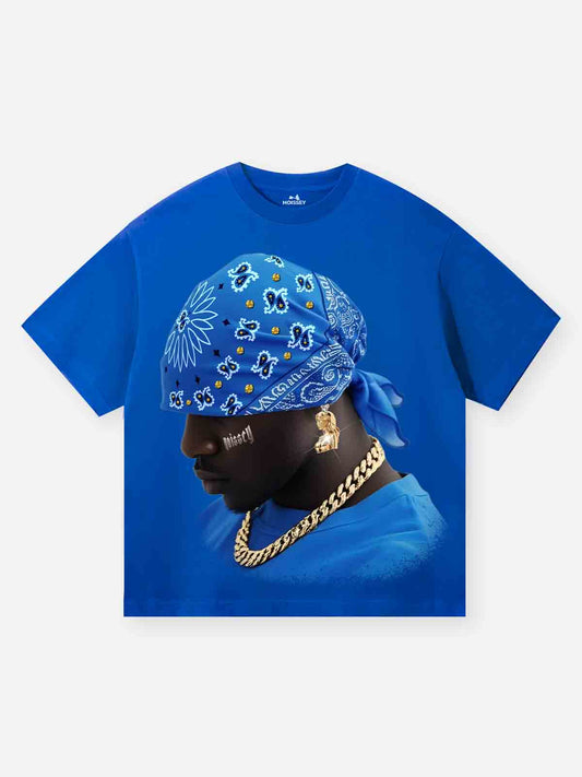 Klein blue Paisley Bandana Street Print T-shirt