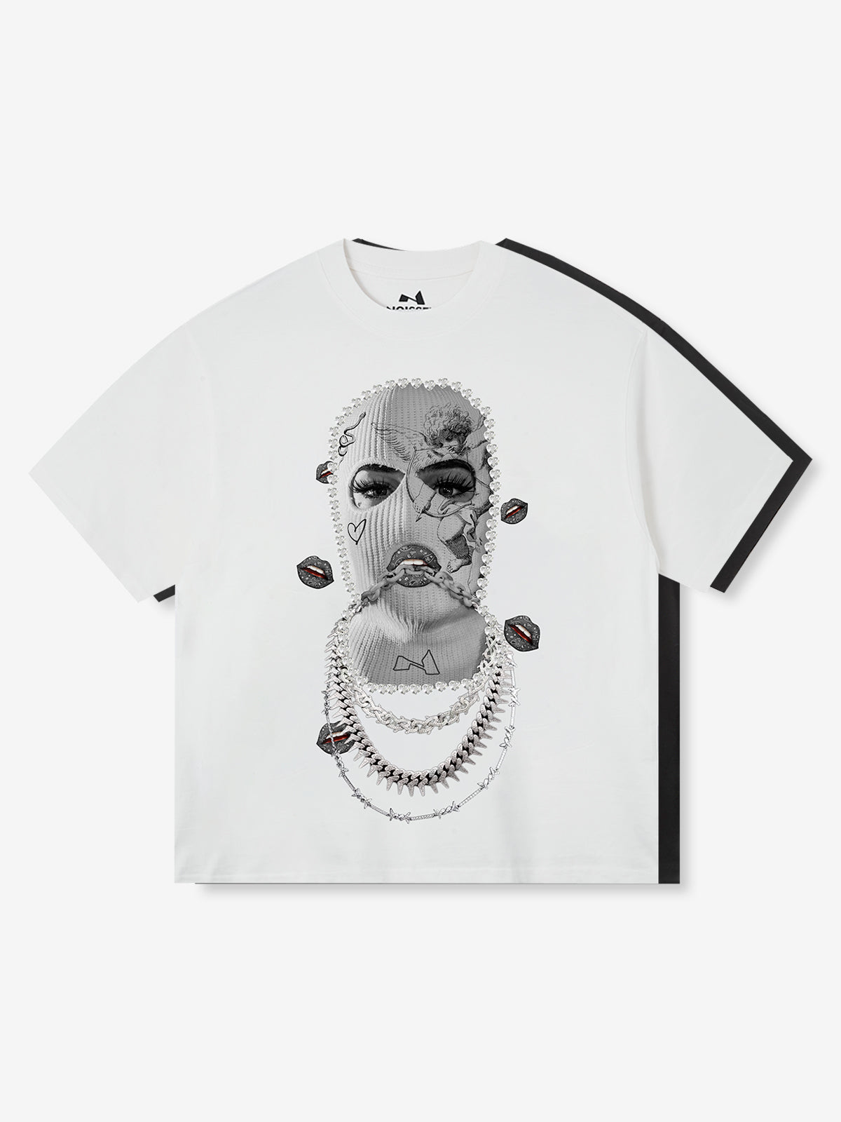 BOUNCE BACK© Mask necklace print T-shirt