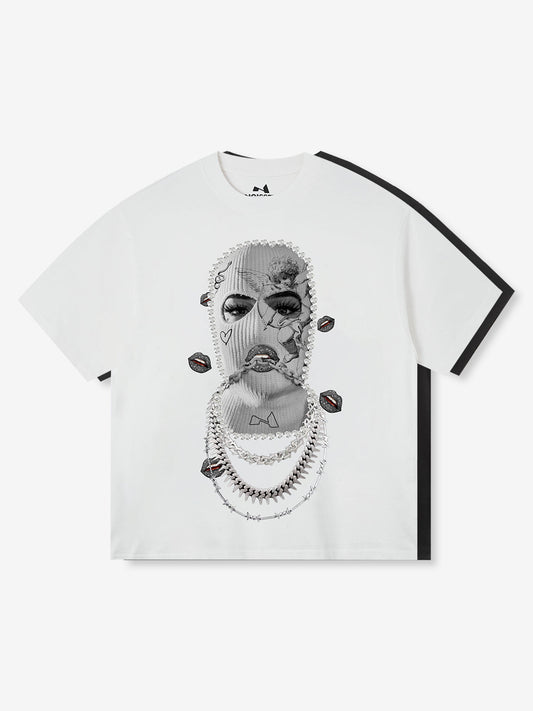 BOUNCE BACK© Mask necklace print T-shirt