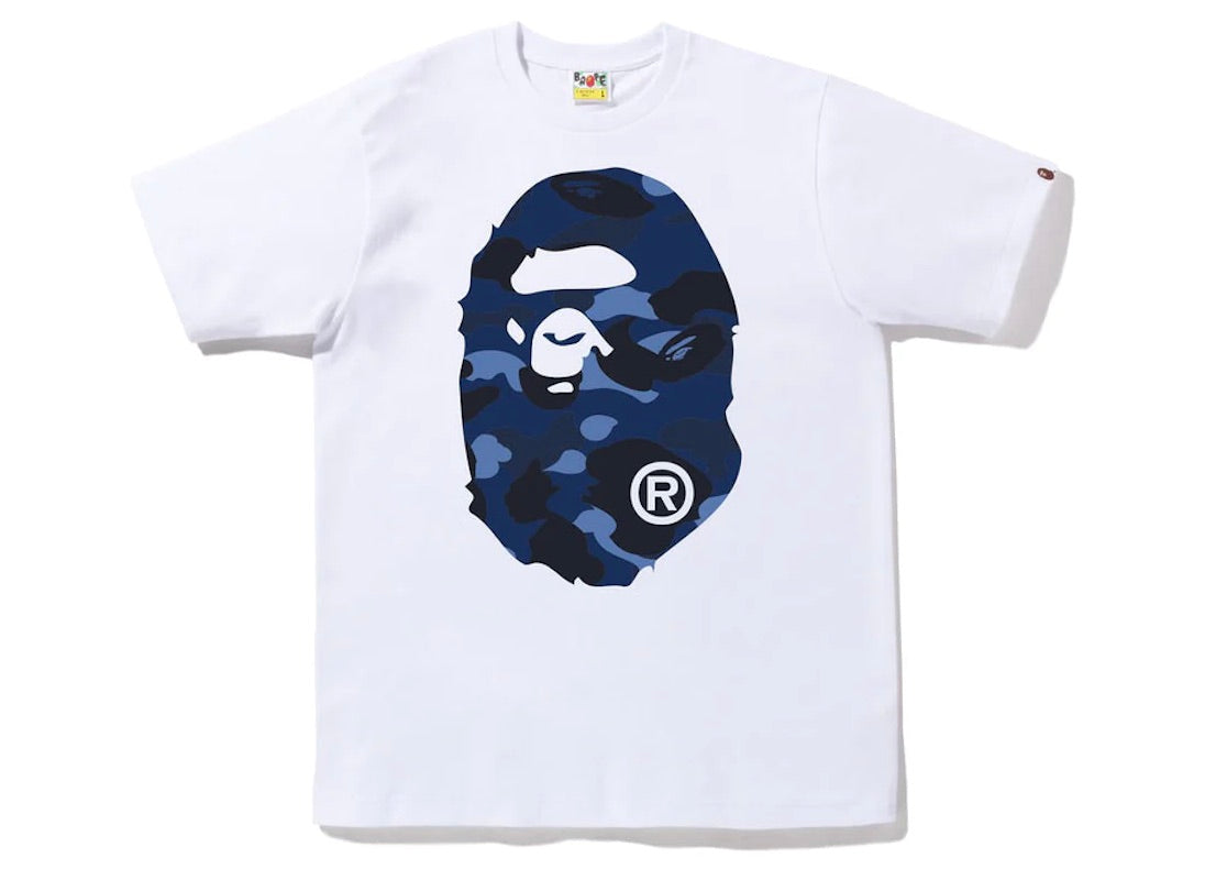 Bape Big Head Navy White Tee
