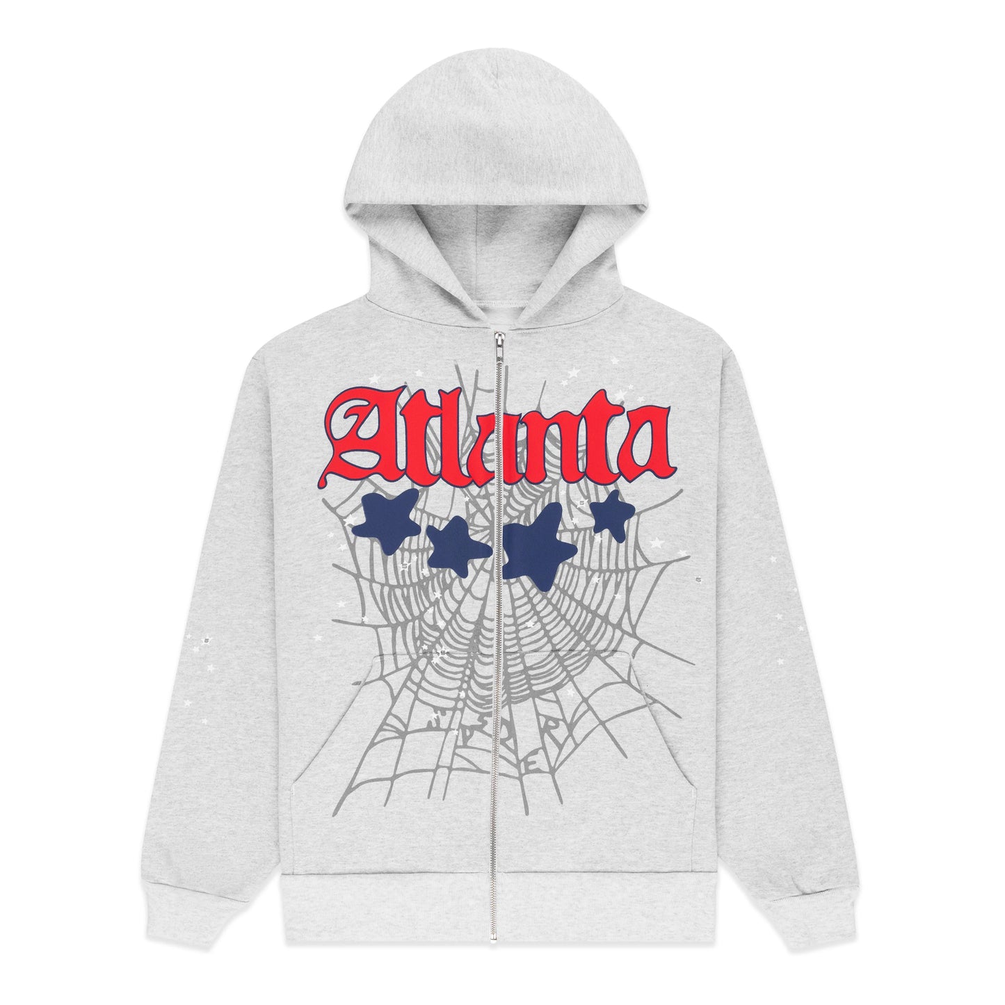 Sp5der ZipUp hoodie Grey Pink logo Atlanta