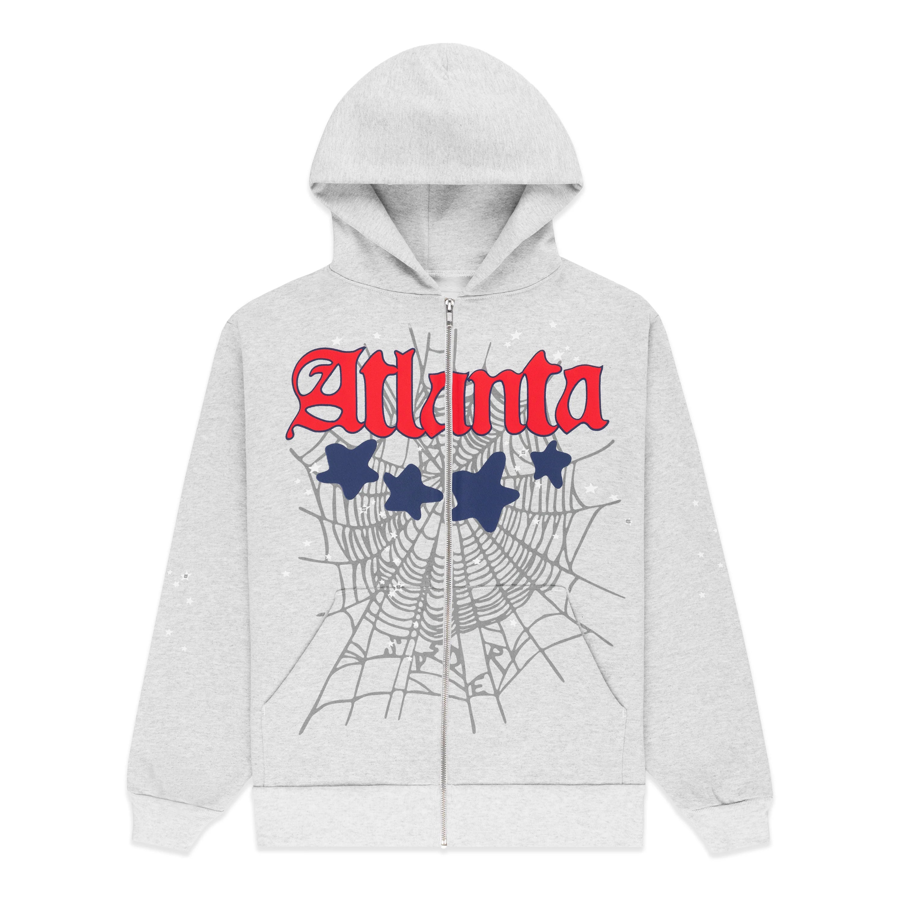 Sp5der ZipUp hoodie Grey Pink logo Atlanta