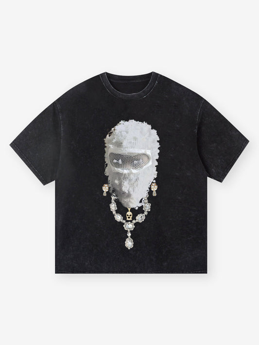 Masked Diamond Headgear Printed T-shirt
