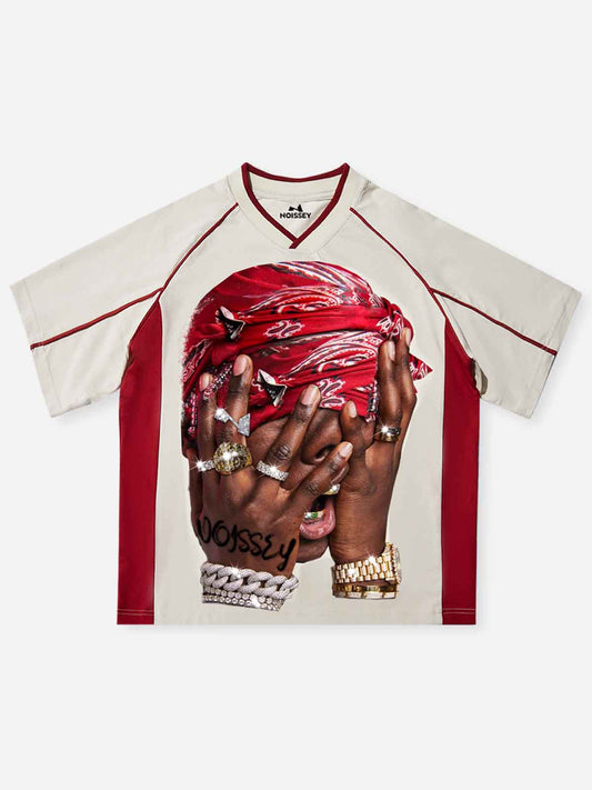 Paisley Art Headscarf Portrait Preppy Style T-Shirt