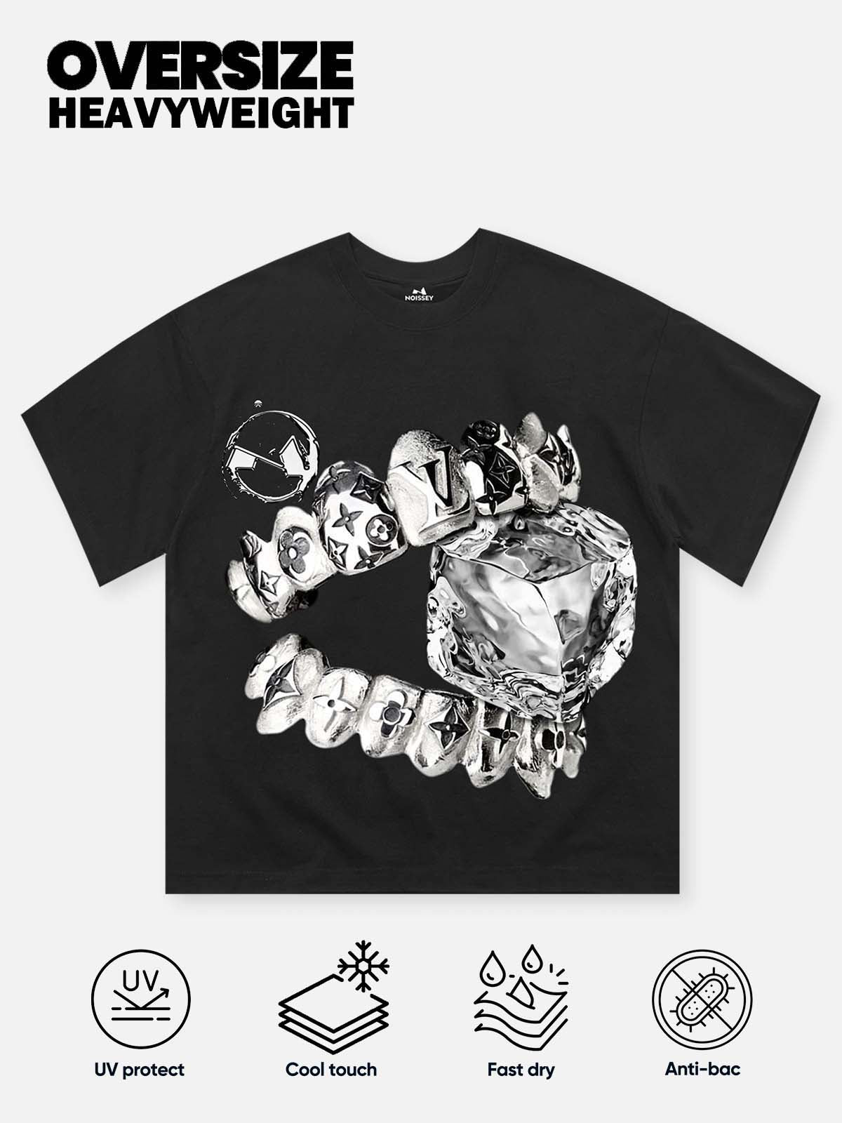 Liquid Metal Teeth and Ice Cube Art Print T-shirt