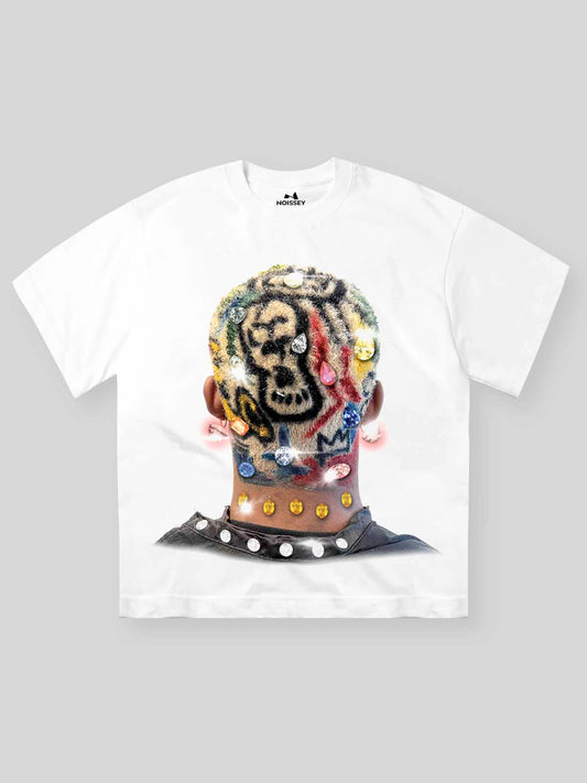 NOISSEY BOUNCE BACK© Colored Hair Diamond Print T-shirt