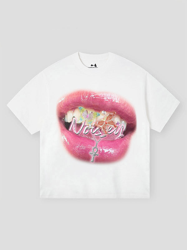 Barbie Pink Sexy Lip Print T-Shirt