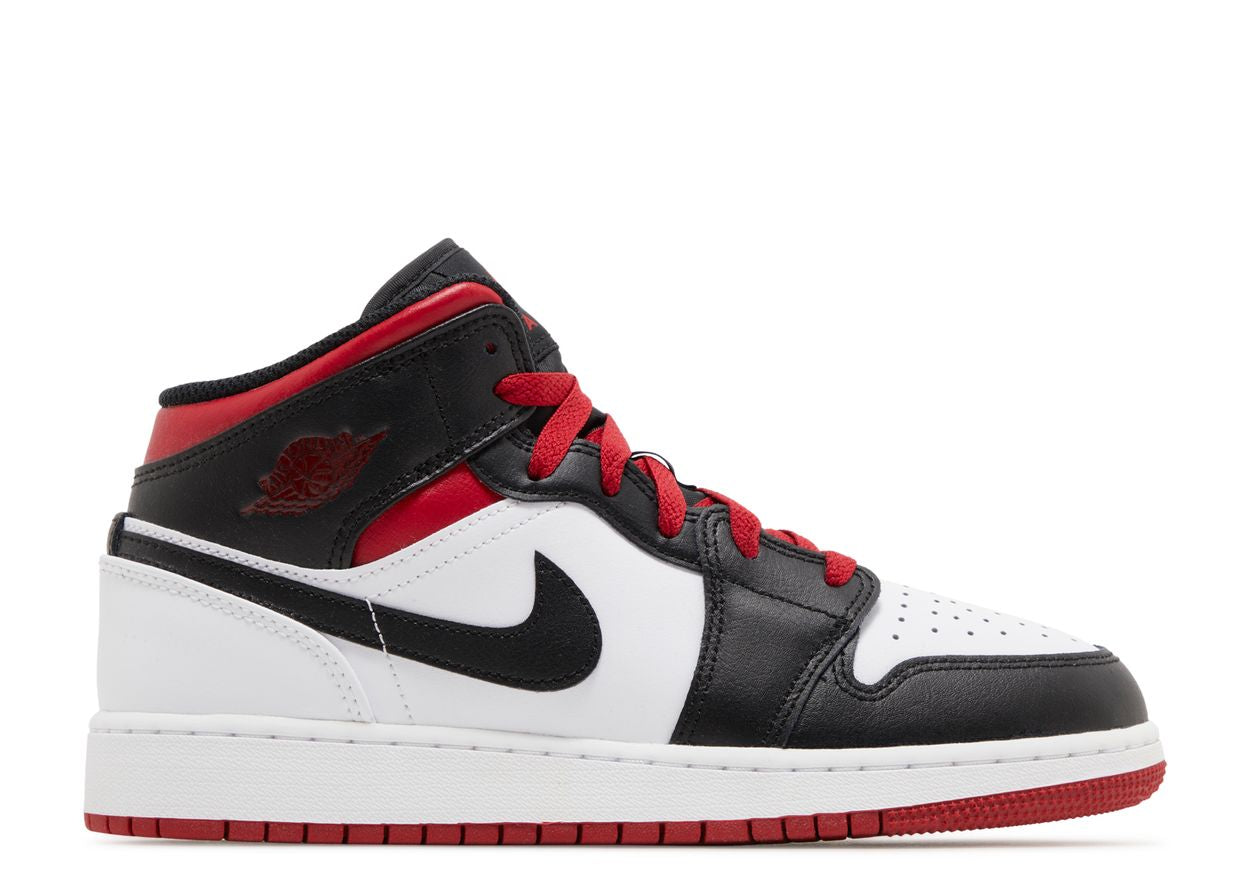 Jordan 1 Mid Patent Black White Gold (GS)