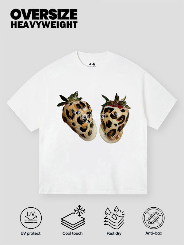 Leopard Print Strawberry Abstract Tee