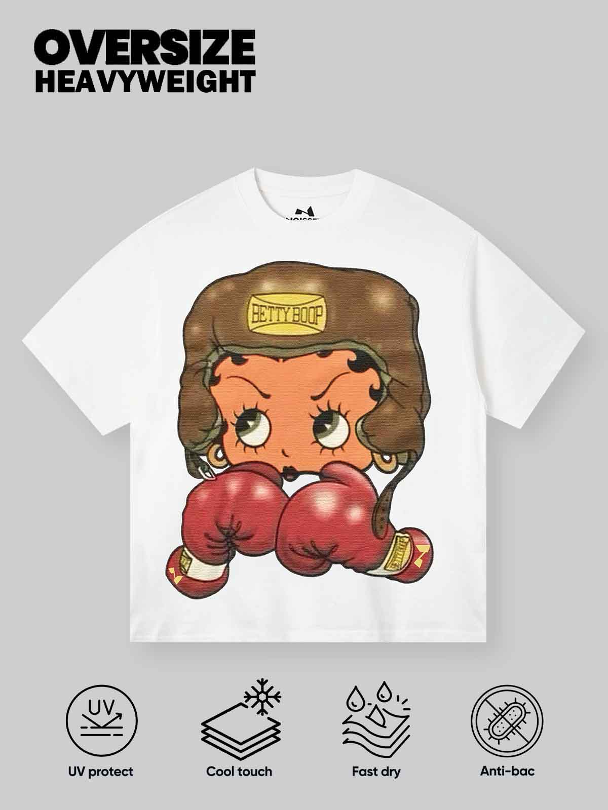 Cartoon girl  Boxing Print T-shirt