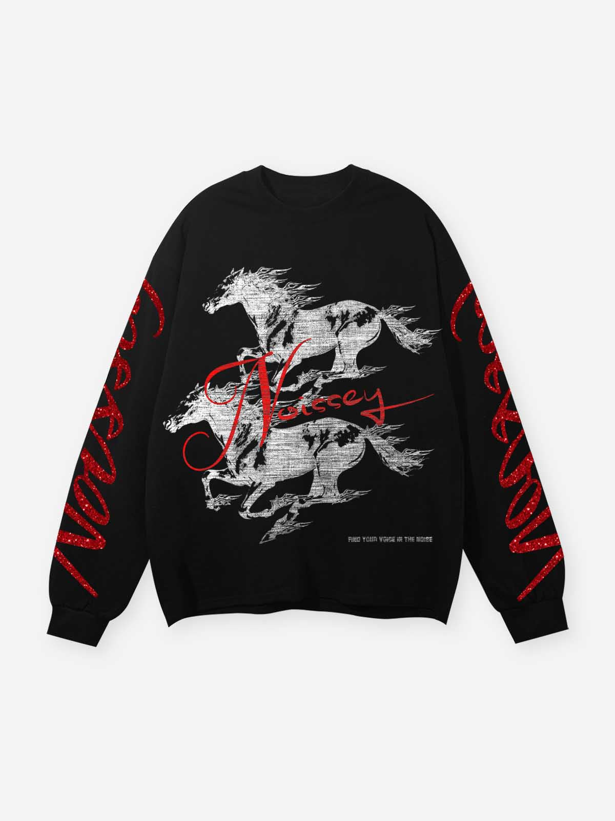 NOISSEY GALLOPING HORSES - GLITTER GRAPHIC LONG SLEEVE