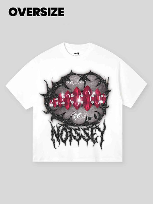 Noissey Rock Night Red Diamond Lip Print T-Shirt