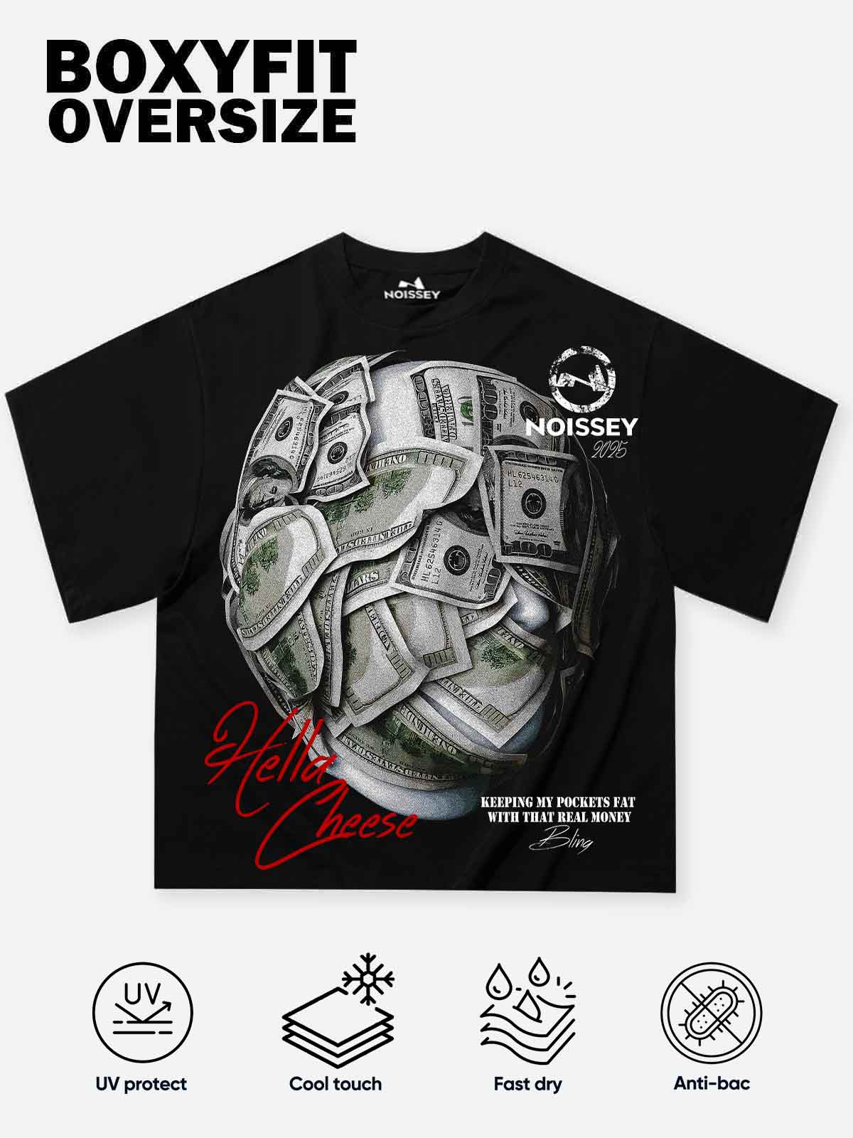 Boxy Oversized T-shirt "Keeping my pockets fat with that real money"