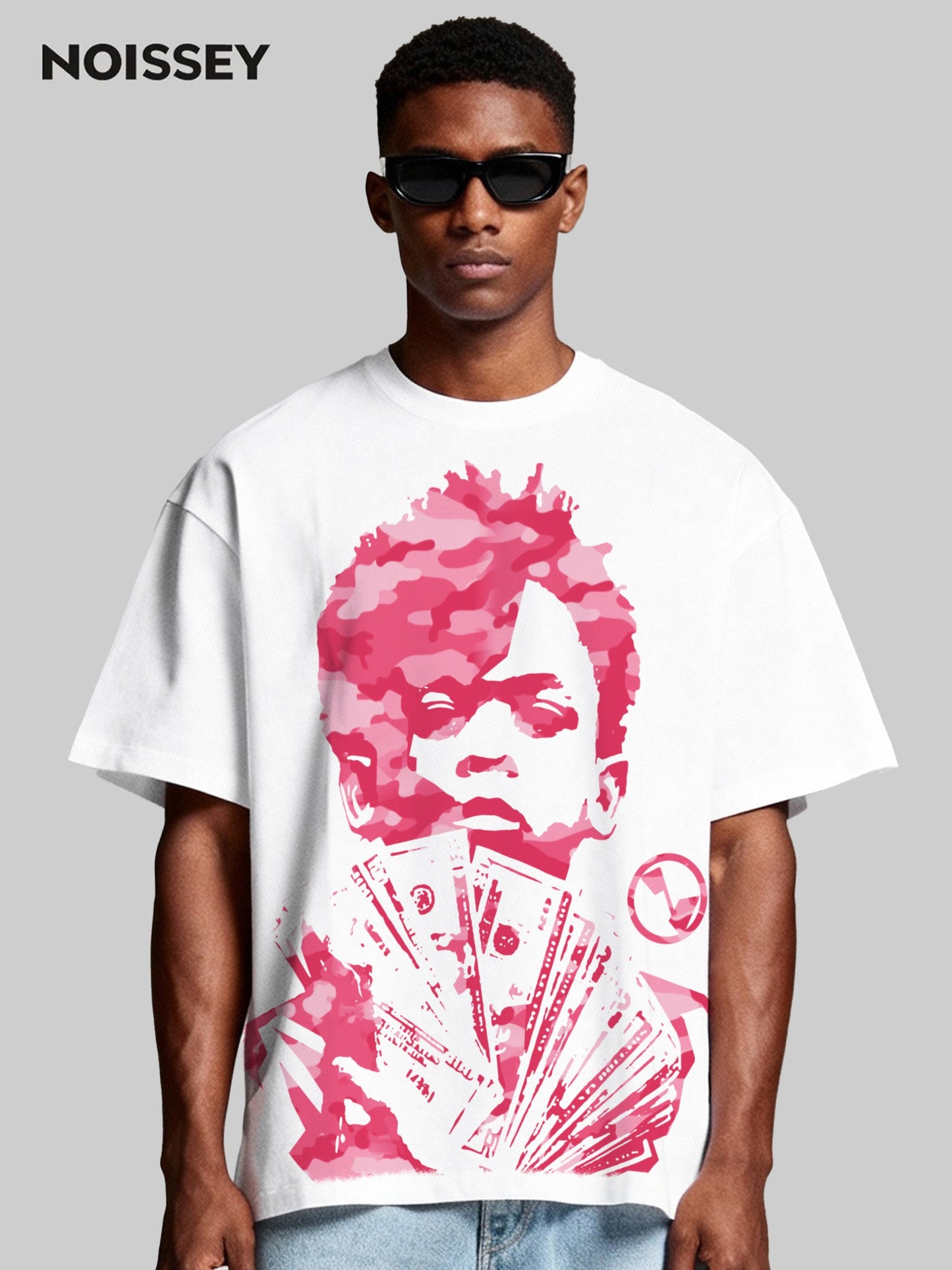 NOISSEY Pink Camo "Money Stack" Portrait Cooling Tee