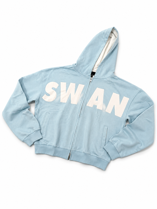 SWAN Zip-Up Hoodie 'Baby Blue'