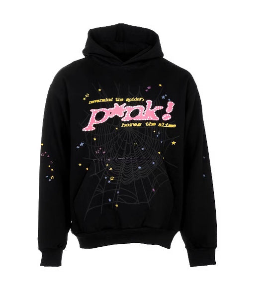 Sp5der Hoodie P*nk V2 Black