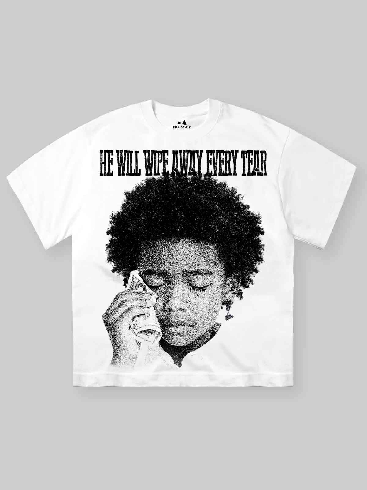 "Wiping Tears with Money" Boy Print T-shirt